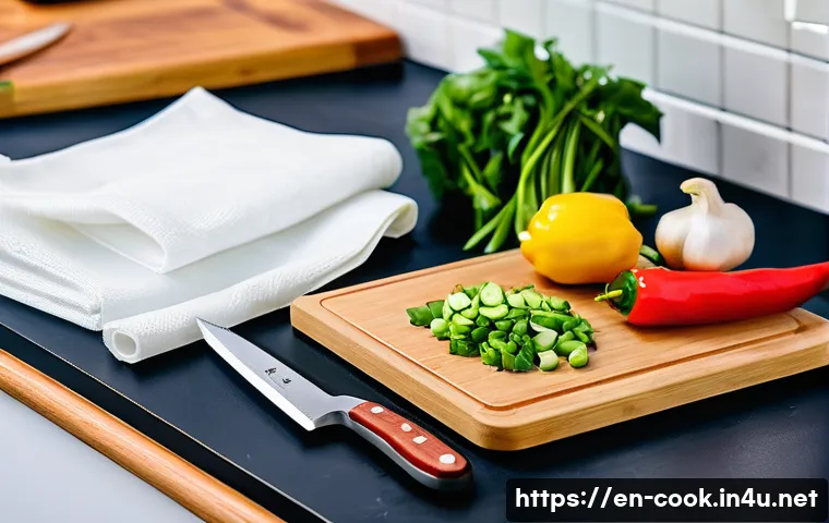 중식조리사 시험 당일 준비물 - A professional kitchen station setup for a Chinese cooking exam, featuring a medium-sized sharp Chin...