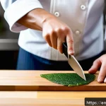 Home 20 일식조리사 실기 시험 요령 - A professional Japanese chef in a modern kitchen setting, wearing a traditional white chef coat and ...