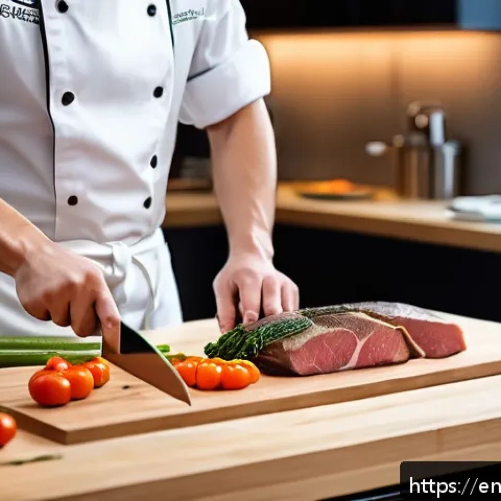 양식조리 자격증 시험 후기 - A professional culinary exam setting showing a focused young chef in clean chef whites, wearing a ne...